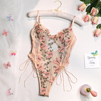Butterfly Embroidered Slim All-match Jumpsuit For Women