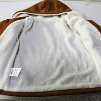 Fleece-lined Hooded Coat For Boys