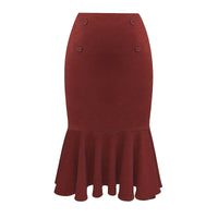 Spring Slimming Mermaid Midi Skirt For Curvy Women