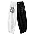 Men's Casual Sun Moon Creative Digital Printing Cropped Pants