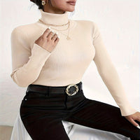Autumn New Long Sleeve Turtleneck Fashion Solid Color Sweater