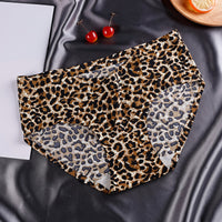 Female Plus Size Low Waist Seamless Ice Silk Briefs