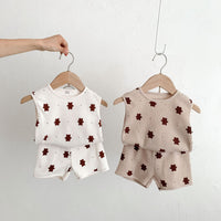 Children's Clothing Baby Bear Printing Suit Baby Two-piece Suit Cotton