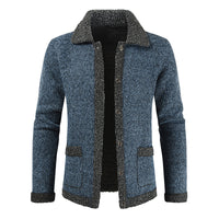 Young Men's Casual Solid Color Sweater Single Breasted