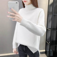 Hemp Pattern High Neck Thickened Keep Warm Inner Match Sweater Knitted Bottoming Shirt Long Sleeve