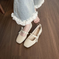 Multicolor Comfortable Low Heel Retro Easy Matching Soft Bottom Flats Autumn Chunky Heel