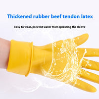 Rubber Household Kitchen Dishwashing Rubber Gloves Durable Beef Tendon Latex