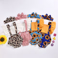 Ins New Girl Flying Sleeve SUNFLOWER Triangle Rompers Headband