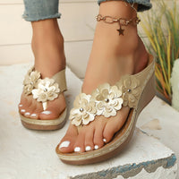 Flower Stitching Wedge Women's Sandals
