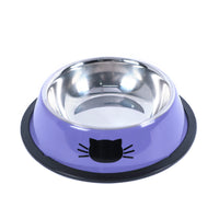 Color stainless steel pet cat bowl