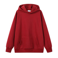 Loose-fit Drop-shoulder Design Solid-color Everyday Casual Hoodie
