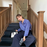 Women's Casual Long-sleeve Plaid Shirt Loose