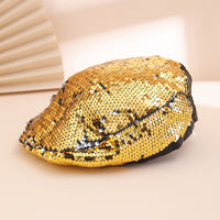 European And American Trendy Fashion Small Sequin Beret For Outdoor Outings, Suitable For All Occasions, Versatile For Painting And Photography.