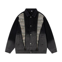 Zipper Stitching Wash Denim Jacket Coat
