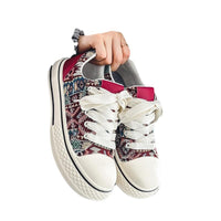 Casual Graffiti Embroidered Canvas Shoes