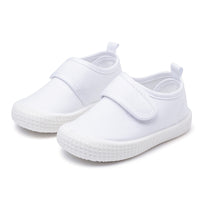 Children's Canvas Indoor Slip-on Elastic White Shoes