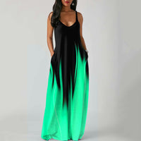 Strap-style Pocket-printed Dress