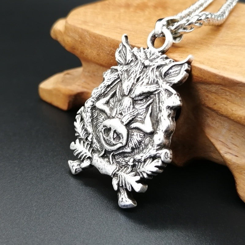 Celtic Wild Boar Alloy Pendant Necklace