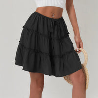 Adjustable Short Skirt With A No-bulge Inner Lining