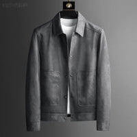 Brand High-grade Lapel Casual British Style Jacket Pu Shuai Easy Matching Clothes