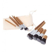 11 Bamboo Handle Makeup Brush Set