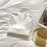 Simple Casual Stand Collar Shoulder Long Sleeve Sweater