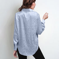 Women's Faux Silk Shirt Top Long Sleeve