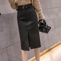 Autumn And Winter Midi Skirts Elegant Figure-flattering, And Slimming