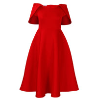 Womens Solid-Color Casual Chic Dress