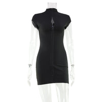 European And American Solid-color Slim-fit Sexy Hollow-out Dress Export Short Dress