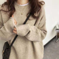Lazy And Gentle Japanese-style Knit Base Layer For Outerwear