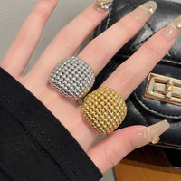 Retro Hollow Metal Ball Beads Simple Bracelet Ring