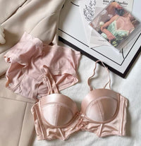 French Retro Girl Bra Detachable Shoulder Strap