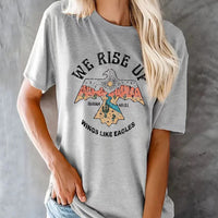 WE RISE UP Letter Print T-shirt Women's Short Sleeve