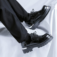Fashionable Thick-Soled Height-Boosting Men's Leather Shoes