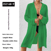 Tencel Slub Cotton Long-sleeved Shirt For Women