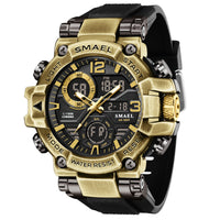 Mens Alloy Multicolor Multi-Function Dual-Display Sports Watch