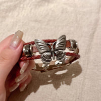 Bohemian Exotic Ethnic-Style Butterfly Leather Bracelet