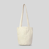 Women's Fashion Simple Vertical Stripes Pleated Bucket Bag