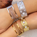 European And American Titanium-steel Pearl Braceletsnon-fading, Niche, And Effortlessly Luxurious
