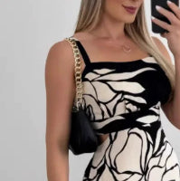 New Commuter Sexy Dress With Rose Pattern