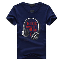 Fashion Men's Round Neck Letter Print Short Sleeve T-Shirt