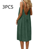 Ice Silk Linen Dress Plus-size Womens Fashion