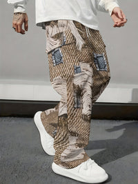 Pink Camo Cargo Pants Printed Design Trendy Casual Loose-Fit Versatile And Breathable Trousers
