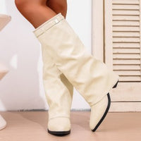 Autumn Chunky-Heel Plus-Size British-Style Over-the-Knee Boots