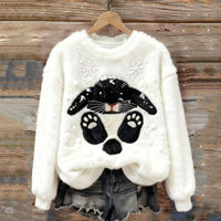 3D Digital Print Pattern Christmas Women's Flannel Sweatshirt