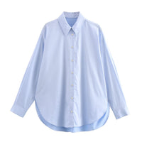 Lapel Single-breasted Simple Loose Shirt