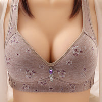 Mother's Middle-aged And Elderly Thin No Steel Ring Big Breast Small Soft Vest Top Support Bra