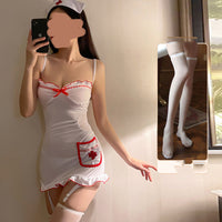 Female Nurse Suspenders Nightdress  Back Cute Uniform