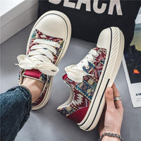 Casual Graffiti Embroidered Canvas Shoes